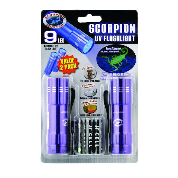 Scorpion Master Scorpion Black/Purple LED UV Flashlight AAA Battery 900220 - main